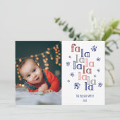 Fa La La | Weihnachtskarte Feiertagskarte (Stehend Vorderseite)