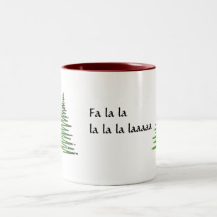 Fa la la Weihnachtstasse Zweifarbige Tasse