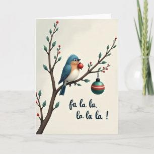 Fa La La Weihnachtsvogelkarte Karte