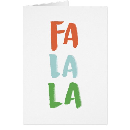 Fa La La White Grußkarte (Vorne)