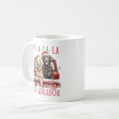 FA LA LABRADOR DOG RED TRUCK MURRY CHRISTMAS KAFFEETASSE (Vorderseite Links)