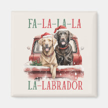 FA LA LABRADOR DOG RED TRUCK MURRY CHRISTMAS