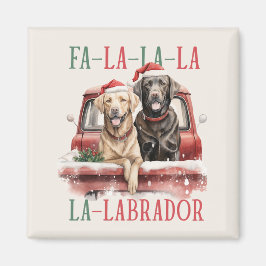 FA LA LABRADOR DOG RED TRUCK MURRY CHRISTMAS MAGNET