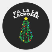 Fa La Lacrosse Funny Christmas Lax Player Goalie T Runder Aufkleber (Vorderseite)