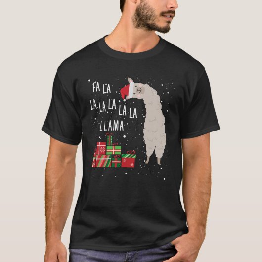 Fa La Llama Christmas Swea T-Shirt (Vorderseite)