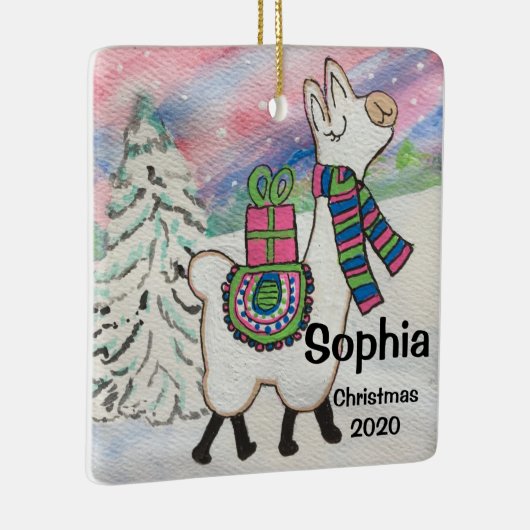 FA La Llama Cute Whimsical Ceramic Ornament (Rechts)