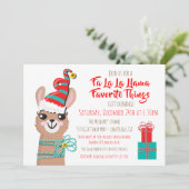 Fa la Llama Favorite Things Austausch von Geschenk Einladung (Stehend Vorderseite)