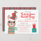 Fa la Llama Favorite Things Austausch von Geschenk Einladung (Vorne/Hinten)