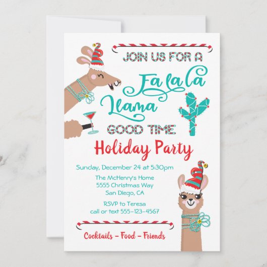 Fa la Llama Feierlichkeiten Einladung (Vorderseite)