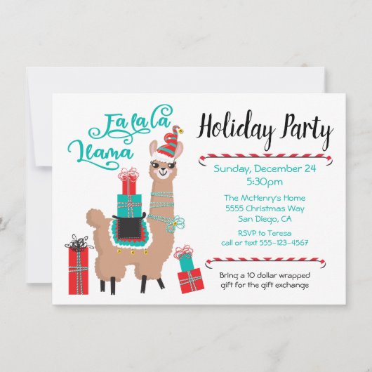 Fa la Llama Feierlichkeiten Einladung (Vorderseite)