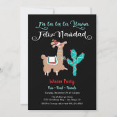Fa la Llama Feliz Navidad Party Einladung (Vorderseite)