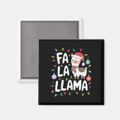 Fa La Llama Funny Christmas Lights Holiday Llama Magnet (Vorderseite/Rückseite)
