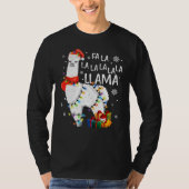 Fa La Llama Funny Christmas T-Shirt (Vorderseite)