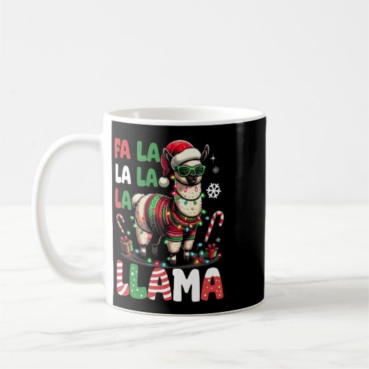 Fa La Llama Funny Llama Christmas Animal Lover Kaffeetasse (Links)