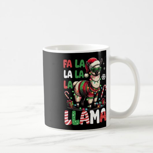 Fa La Llama Funny Llama Christmas Animal Lover Kaffeetasse (Rechts)