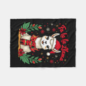 Fa La Llama Funny Llama Weihnachten Alpaca Fleecedecke (Vorderseite (Horizontal))