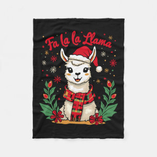 Fa La Llama Funny Llama Weihnachten Alpaca Fleecedecke