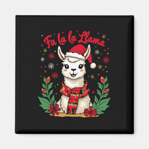 Fa La Llama Funny Llama Weihnachten Alpaca Magnet