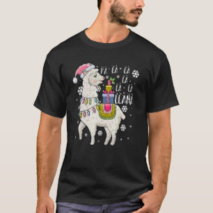 Fa La Llama Funny Santa Llama Weihnachten für Fami T-Shirt