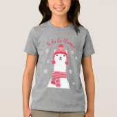 Fa La Llama | Gemütlicher warmer Winter Llama Weih Tri-Blend Shirt (Vorderseite)