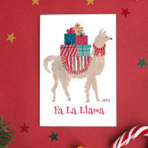 Fa La Llama Hand-Illustriert geklappte Ferienkarte