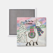 Fa La Llama Happy Funny Weihnachten Magnet (Vorderseite/Rückseite)