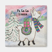 Fa La Llama Happy Funny Weihnachten Magnet (Vorne)