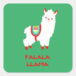 Fa La Llama Holiday Quadratischer Aufkleber