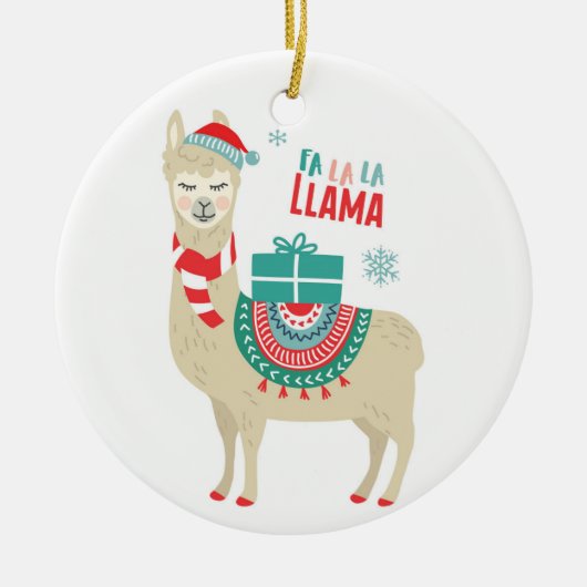 Fa la Llama Keramik Ornament (Vorne)