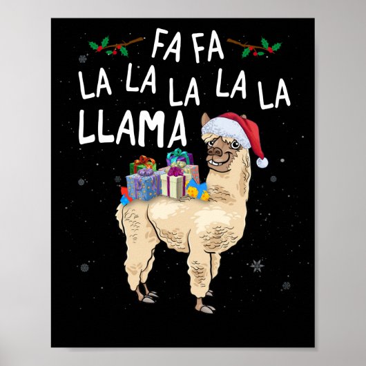 Fa La Llama Llama Weihnachten mit Weihnachtsschach Poster (Vorne)