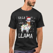 Fa La Llama Men Funny Llama Weihnachten T-Shirt (Vorderseite)