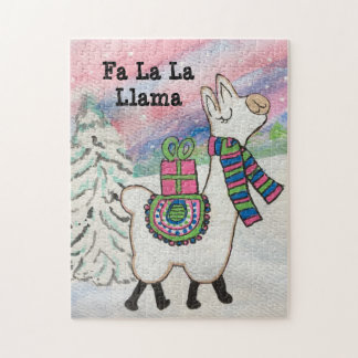 Fa La Llama Niedlich Moderne Weihnachten Puzzle