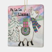 Fa La Llama Niedliche Weihnachten Keramikornament (Links)