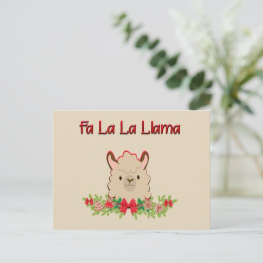 Fa La Llama Postkarte (Stehend Vorderseite)