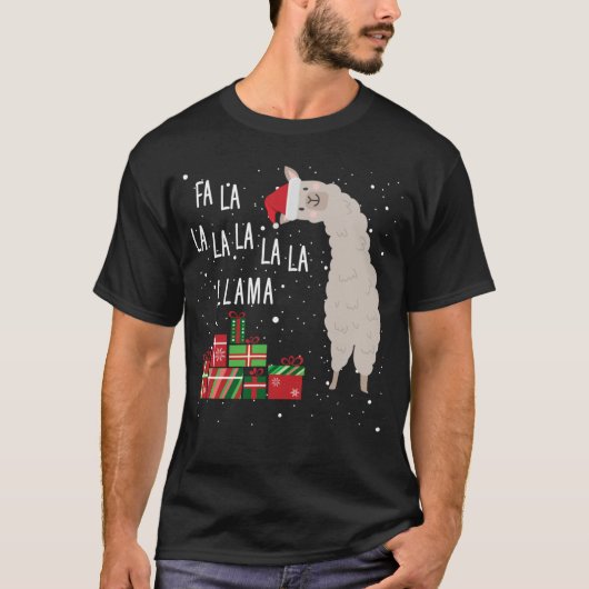 Fa La Llama Shirt - Llama Christmas (Vorderseite)