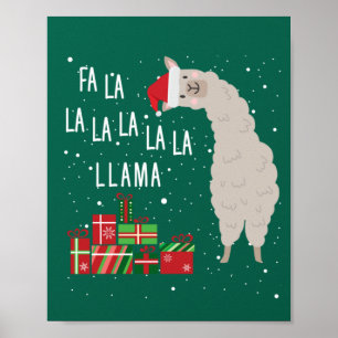 Fa La Llama Shirt - Llama Christmas Poster