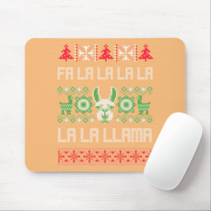 Fa La Llama Shirt - Ugly Christmas Sweater Llam Mousepad