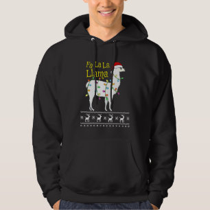 Fa La Llama Ugly Christmas Sweater Llama Chris Hoodie