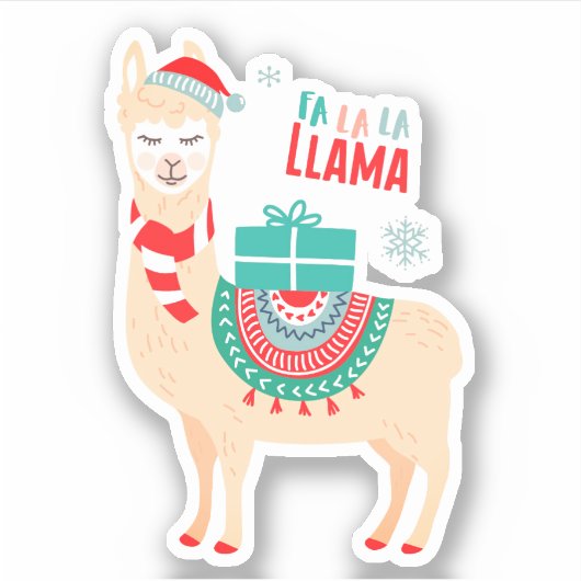Fa La Llama | Weihnachten Aufkleber (Vorderseite)