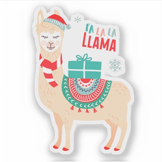 Fa La Llama | Weihnachten Aufkleber (Vorderseite)