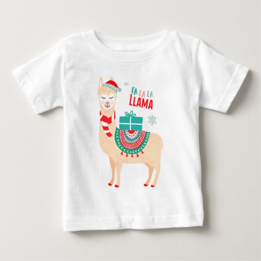 Fa La Llama | Weihnachten Baby T-shirt (Vorderseite)