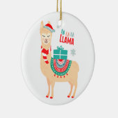 Fa La Llama | Weihnachten Keramik Ornament (Rechts)