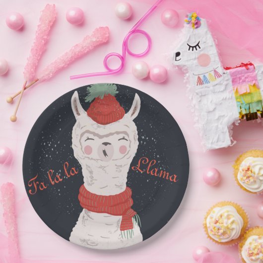 Fa la Llama Weihnachten Pappteller (Party)