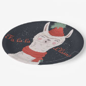 Fa la Llama Weihnachten Pappteller (Schrägansicht)