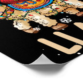 Fa La Llama Weihnachts-Shirt Weihnachtslama Poster (Ecke)