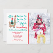 Fa la Llama Winter Weihnachten Fotokarte Party (Vorderseite)