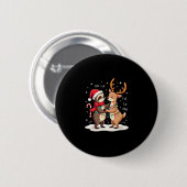Fa La Llama Xmas Lights Sloth Riding Llama Chri Button (Vorne & Hinten)