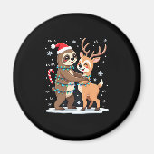 Fa La Llama Xmas Lights Sloth Riding Llama Chri Magnet (Vorne)