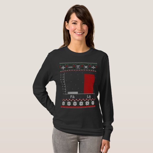 Fa La Mathematics Graph Christmas Ugly Sweater T-Shirt (Vorne ganz)