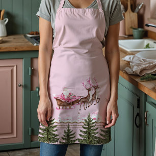 Fa La Merry Pink Christmas Santa Seligh Rentier Schürze